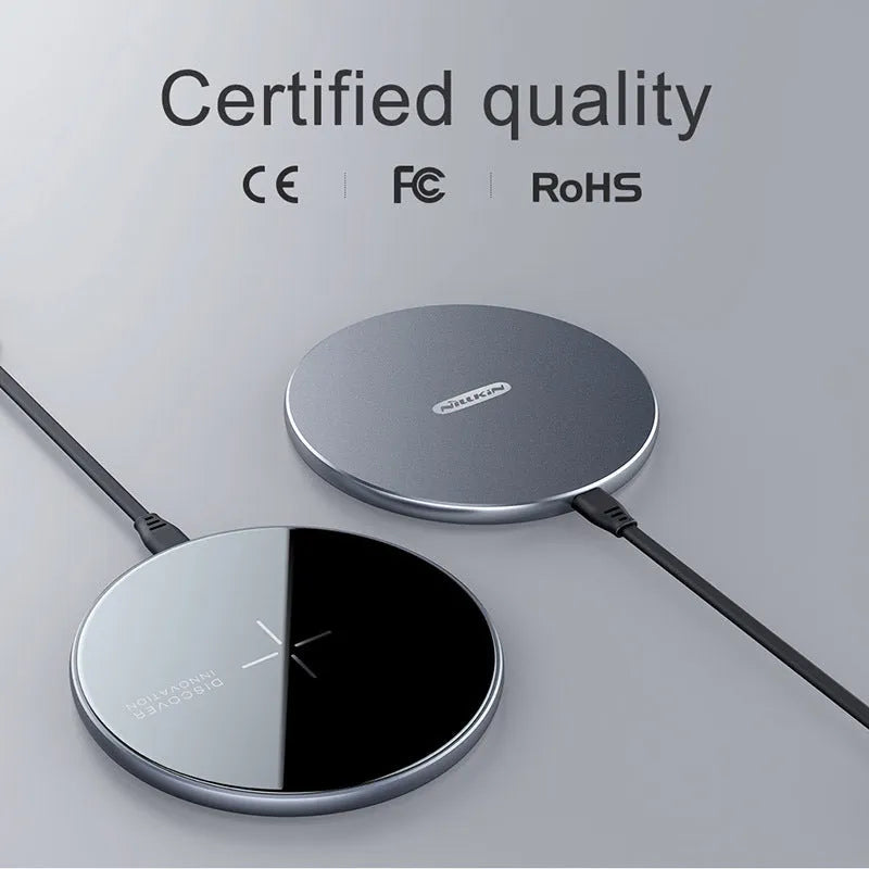Black MagSlim magnetic wireless phone charger with aluminium alloy construction