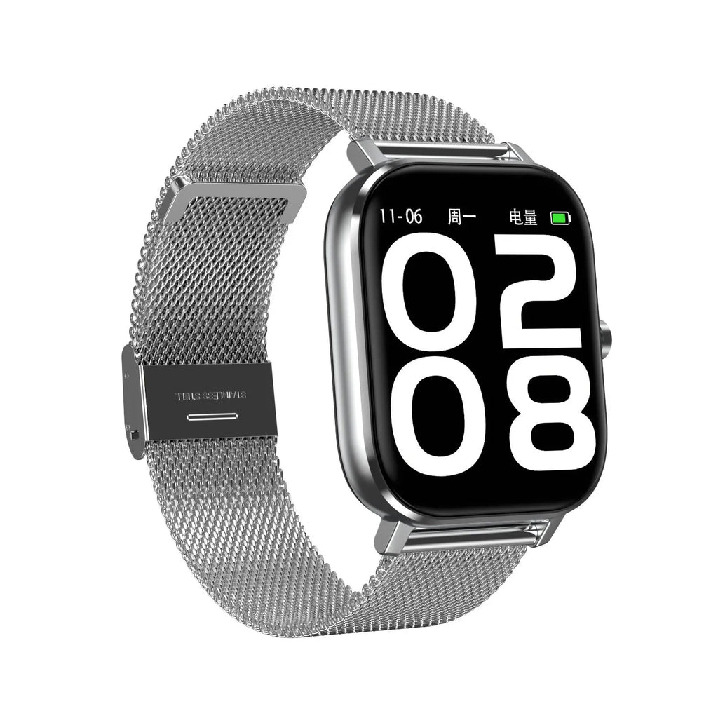Smart bracelet with 1.54 inch screen showing heart rate and ECG data on wrist