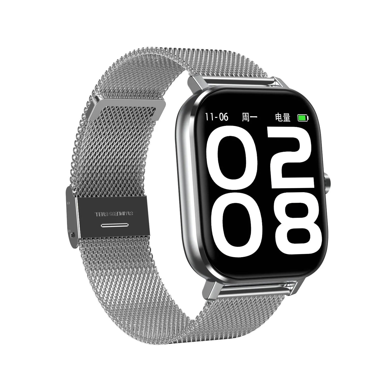 Smart bracelet with 1.54 inch screen showing heart rate and ECG data on wrist