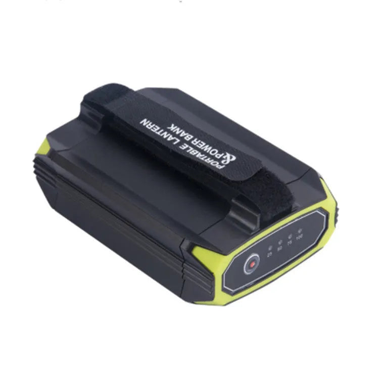 Green dimming rechargeable camping light with 6000mAh power bank function and LED bulb for tent use