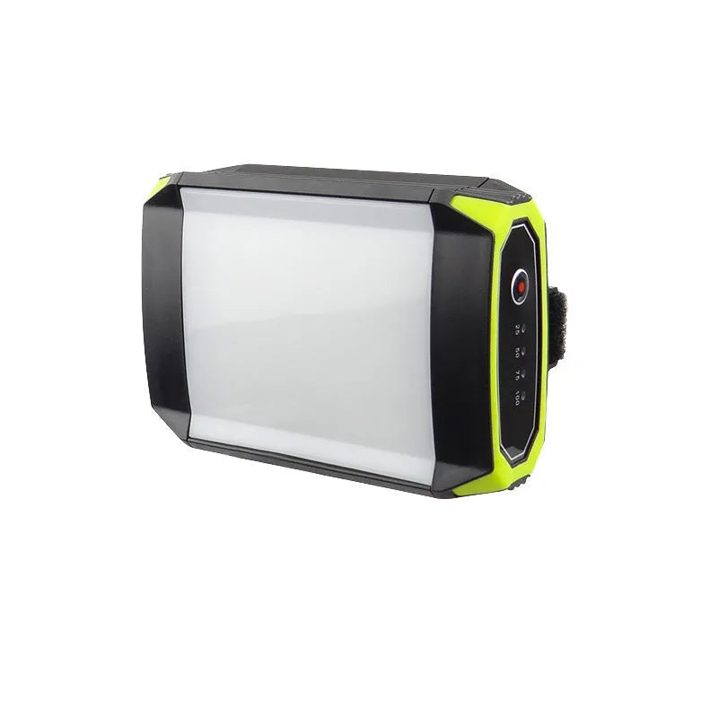 Green dimming rechargeable camping light with 6000mAh power bank function and LED bulb for tent use