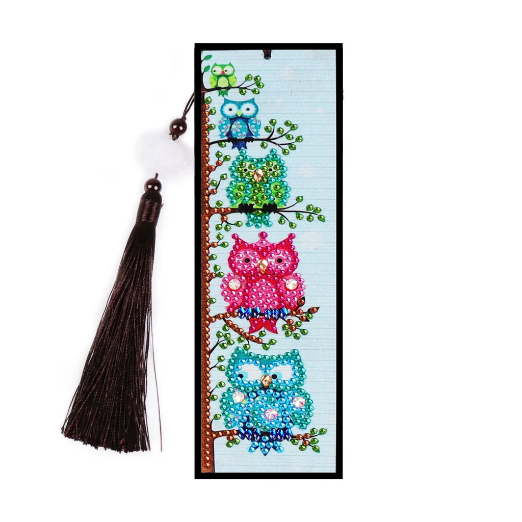 DIY 5D diamond painting bookmark derivative with special-shaped mandala design and floral decoration