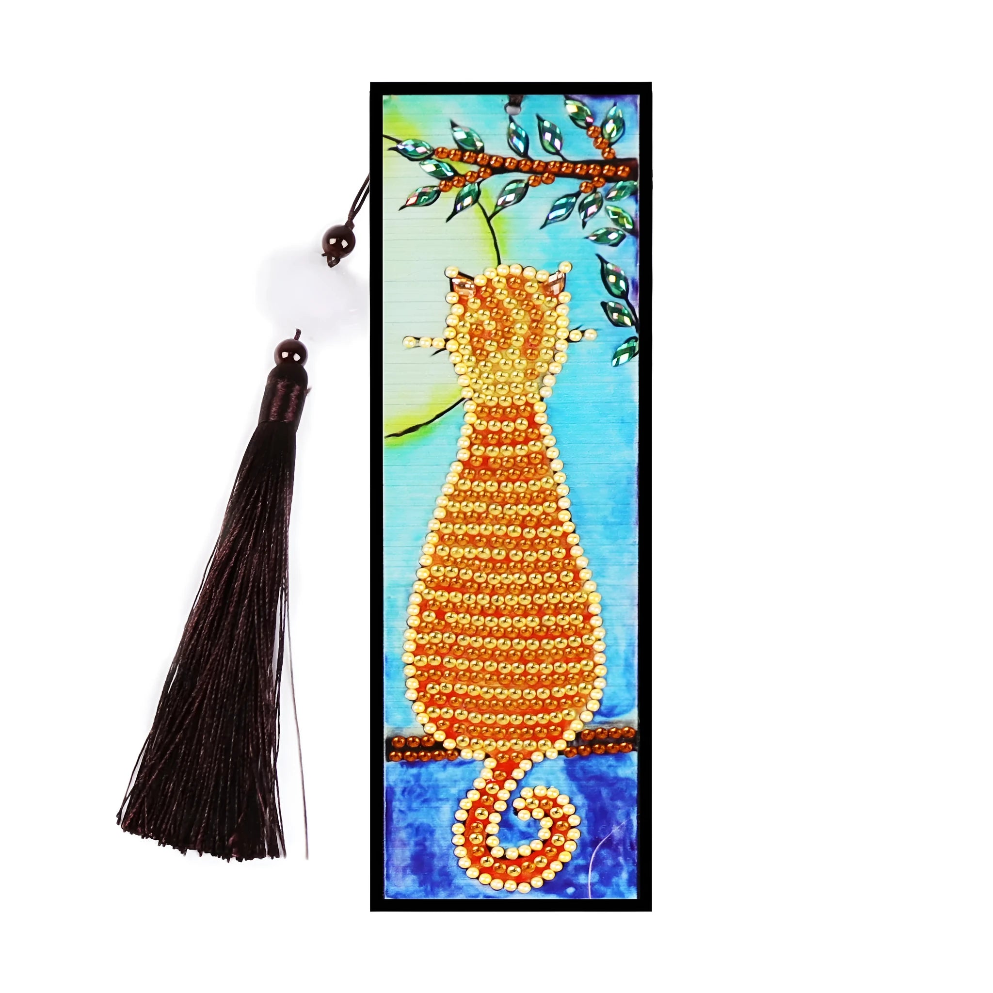 DIY 5D diamond painting bookmark derivative with special-shaped mandala design and floral decoration