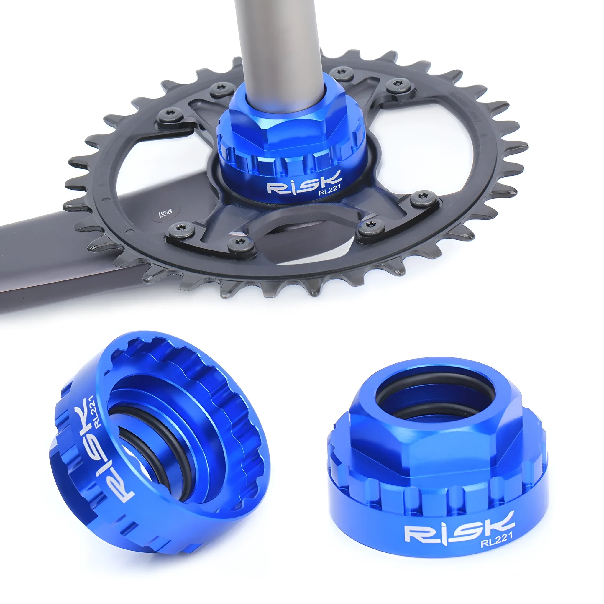 Blue aluminium alloy wrench designed for 12-speed direct mount disc removal on bicycles