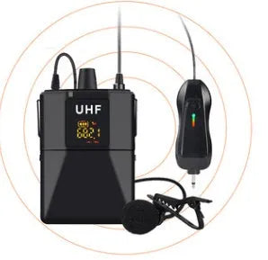 Little Bee X3 black wireless lavalier microphone with clip for clothing attachment