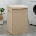 Washable cotton linen clothes sorting box in beige brown green or grey for bathroom laundry storage