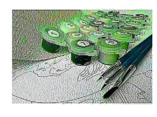 DIY digital painting kit with linen canvas, brushes, and paints for apples and chardonnay artwork