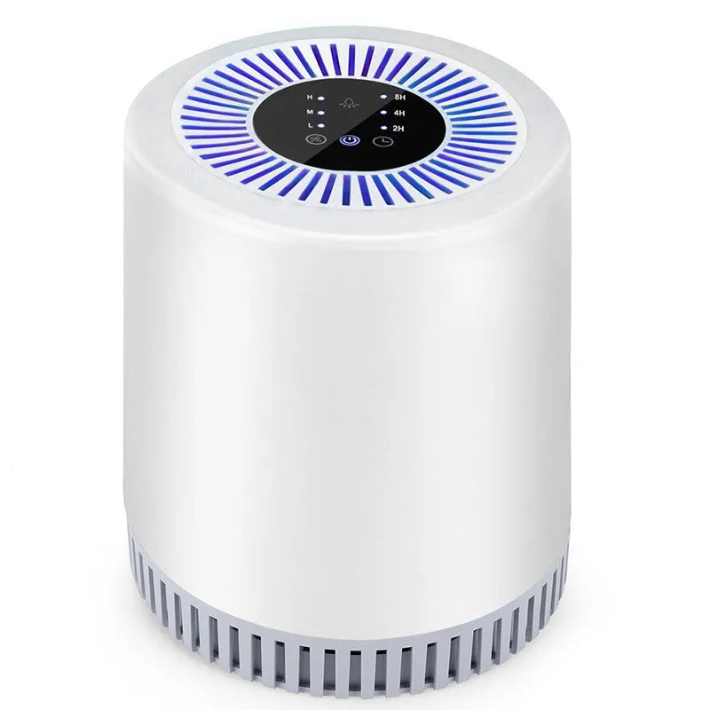 White indoor household air purifier filter element with control panel