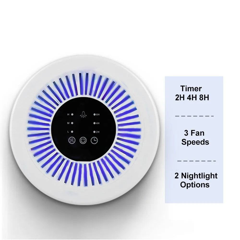 White indoor household air purifier filter element with control panel