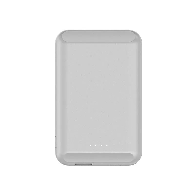 Magnetic wireless power bank in five colours: black, blue, green, pink, white