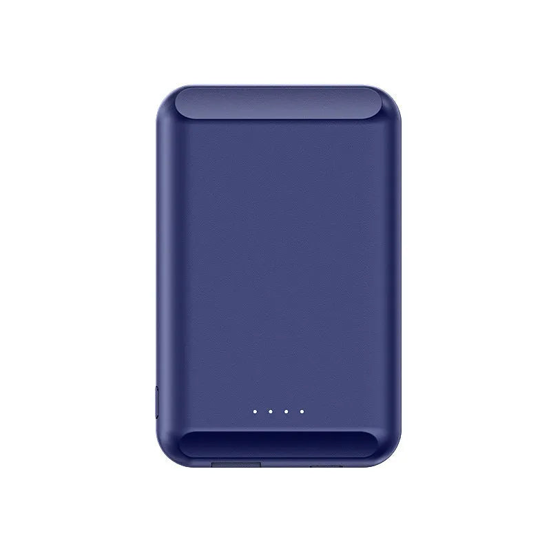 Magnetic wireless power bank in five colours: black, blue, green, pink, white