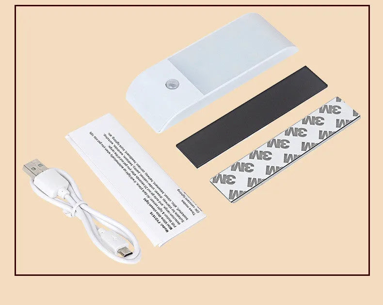 Rechargeable human body sensor LED night light with PVC shade showing white and yellow light options