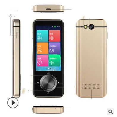 M9 translator device in gold or silver grey with photo translation and WiFi hotspot functions