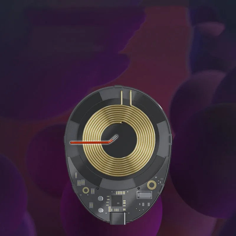 Black magnetic wireless charger C01 model with TYPE-C connector