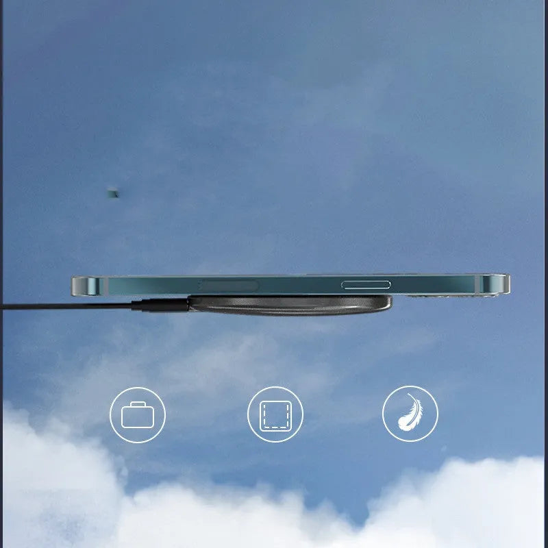 Black magnetic wireless charger C01 model with TYPE-C connector