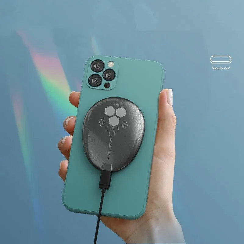 Black magnetic wireless charger C01 model with TYPE-C connector