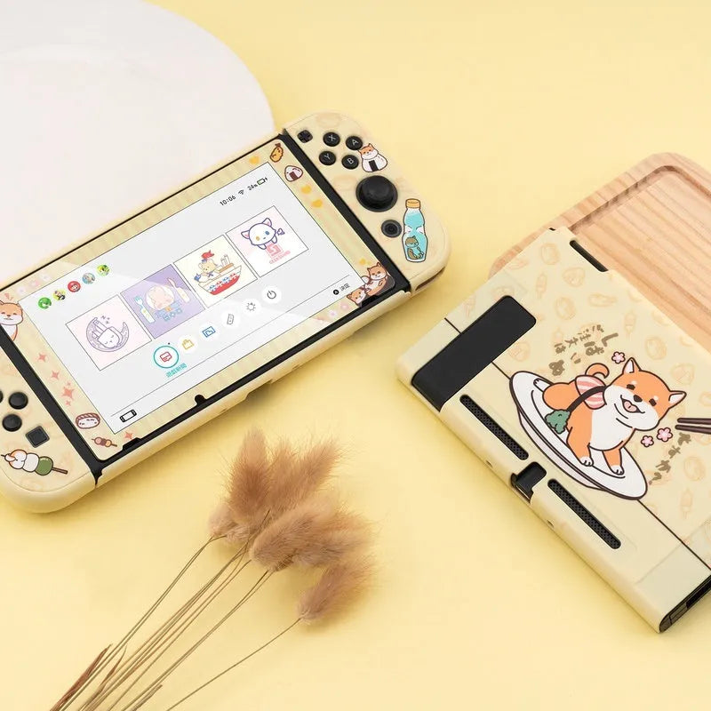 Sea Otter silicone hard cover case for Nintendo Switch Lite with back grip.