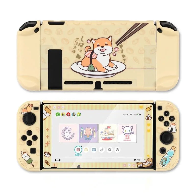 Sea Otter silicone hard cover case for Nintendo Switch Lite with back grip.