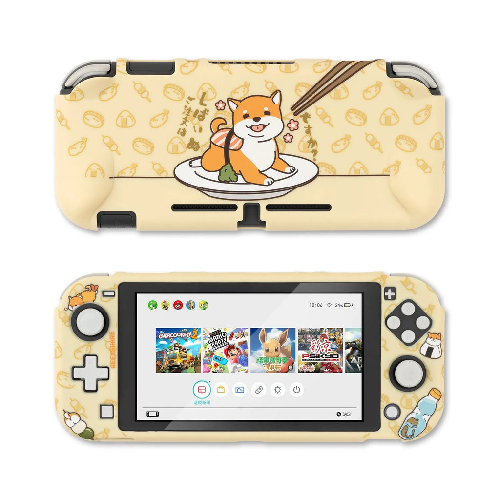 Sea Otter silicone hard cover case for Nintendo Switch Lite with back grip.