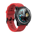 IP68 waterproof Android smart watch with round mirror dial and black silicone strap