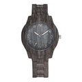 Wood grain retro quartz watch for men and women with silicone strap and 39mm case.