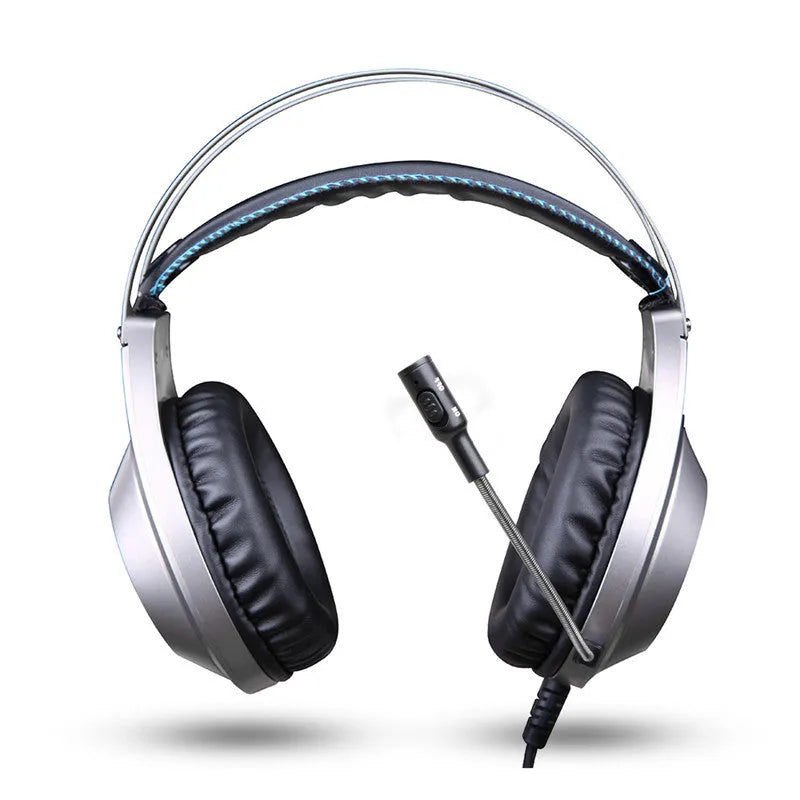 Black computer headset with USB connector and built-in microphone for PC and notebook use