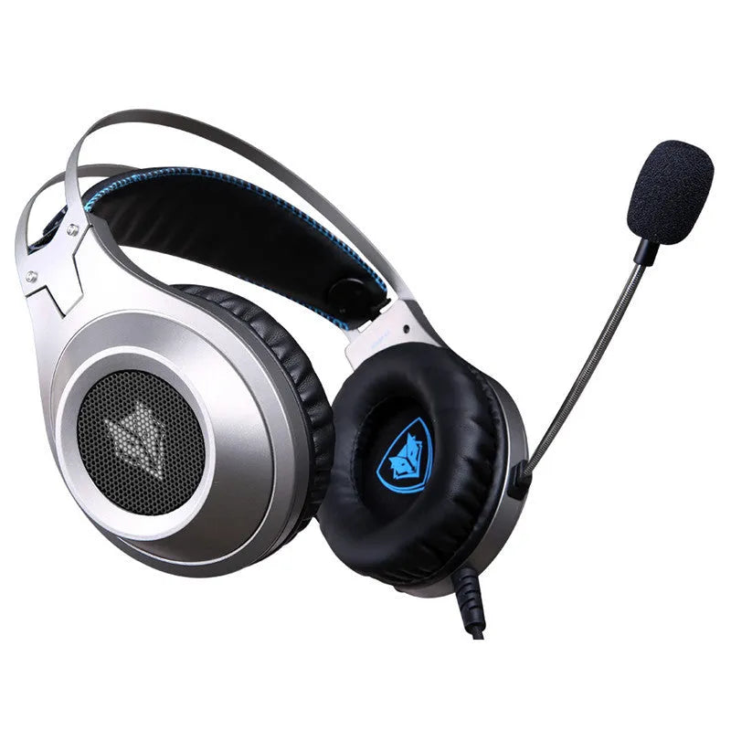 Black computer headset with USB connector and built-in microphone for PC and notebook use