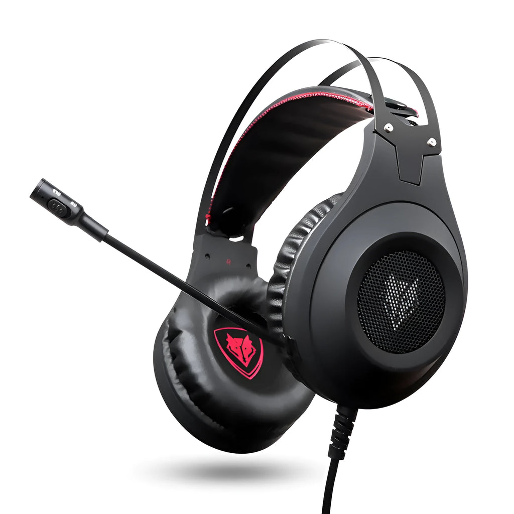 Black computer headset with USB connector and built-in microphone for PC and notebook use