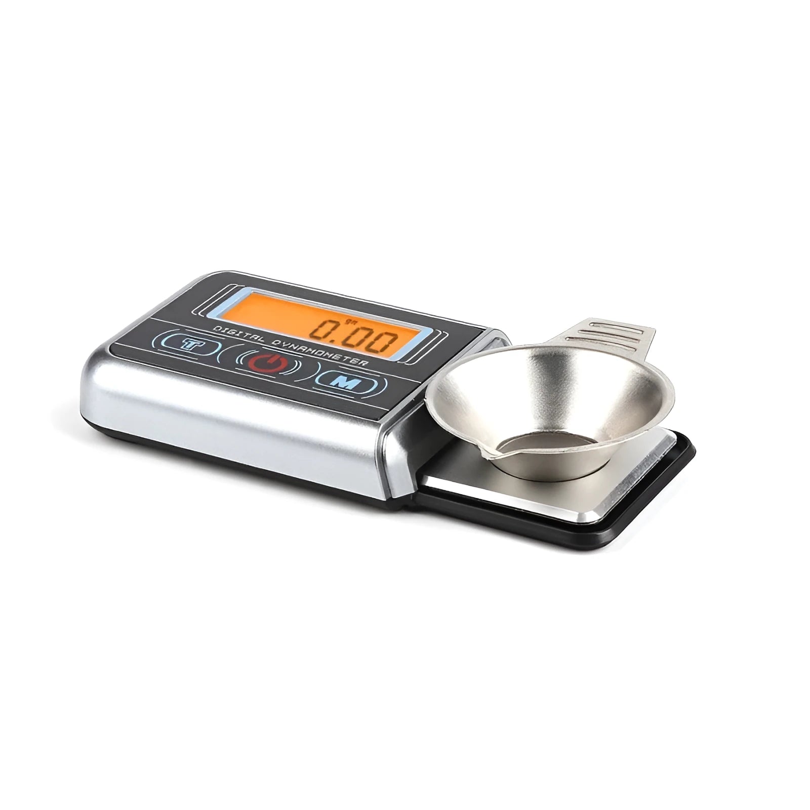 Black electronic precision scale with 100g capacity and 0.005g accuracy for jewellery and vinyl needles