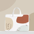Blue PU leather laptop bag with zipper opening and soft handle for 15.6 inch notebooks