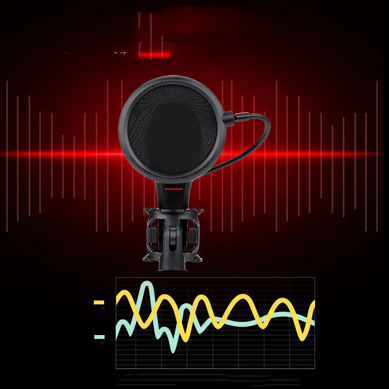Live broadcast microphone with wired connection and USB power for anchor recording and singing
