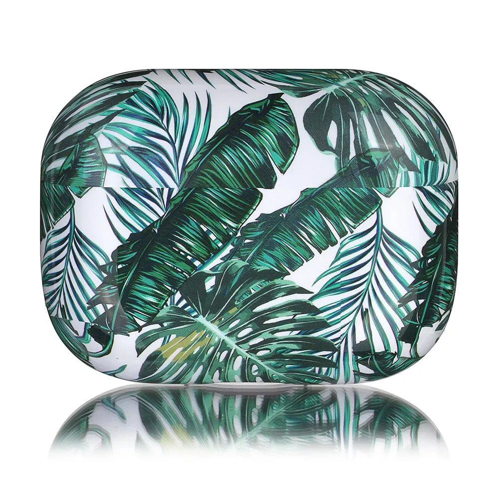 Banana leaves tropical design AirPods protective case in TPU soft silicone material