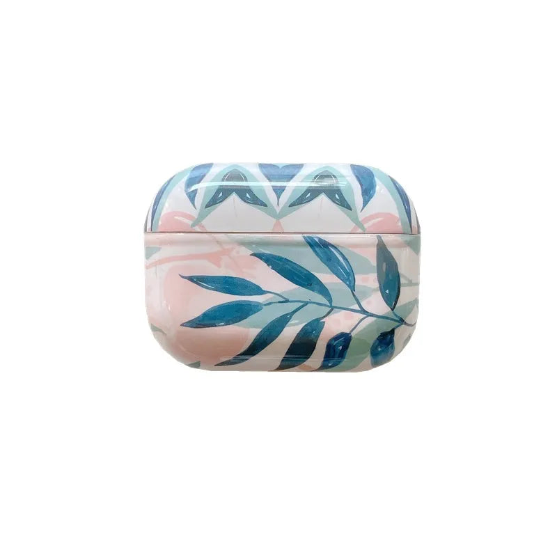 Banana leaves tropical design AirPods protective case in TPU soft silicone material