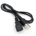 Black American standard three-pin plug power cord, 1.2 metres long with PVC sheath.
