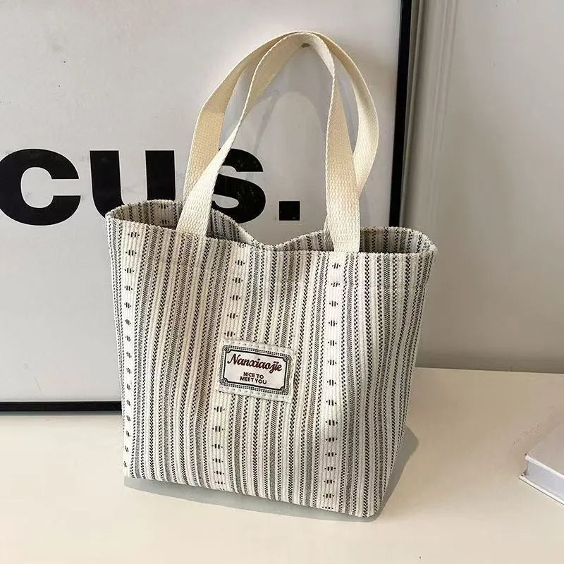 Japanese style corduroy crossbody bag in dark brown, grey, or ivory white with large capacity
