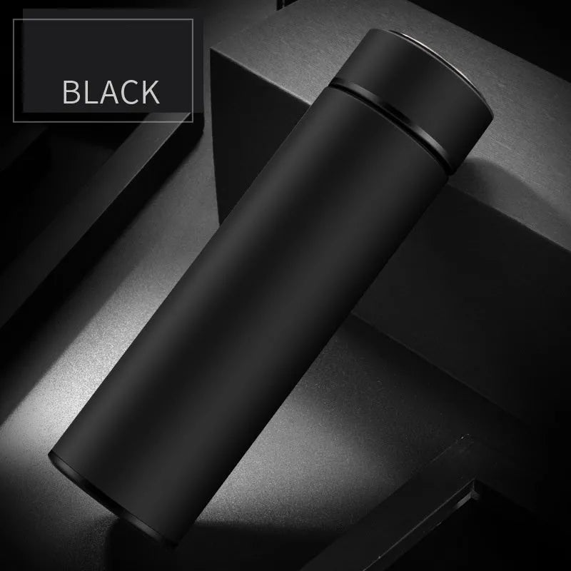 450ml stainless steel vacuum insulated water bottle with copper layer in black, red, gold, and blue colour options