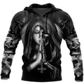 Halloween skull anime 3D print hooded sweatshirt available in multiple sizes