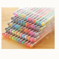 Set of 100 gel colour pens with watercolour and highlighter effects in assorted colours