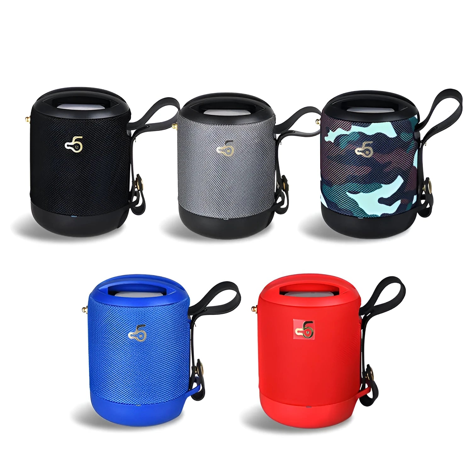 Waterproof portable Bluetooth speaker with subwoofer in compact 81x81x116mm metal chassis with carrying belt