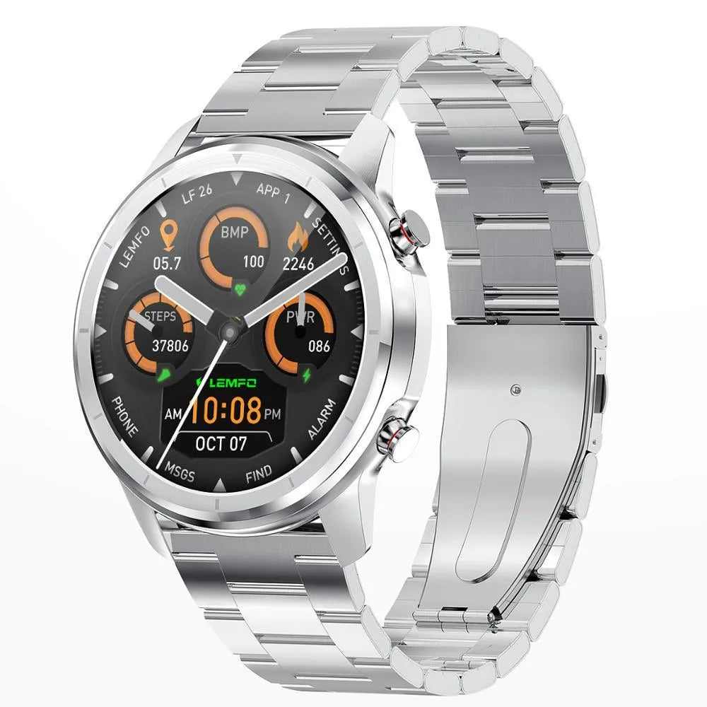 LEMFO LF26 smart bracelet with 1.3-inch screen shown in multiple colour options