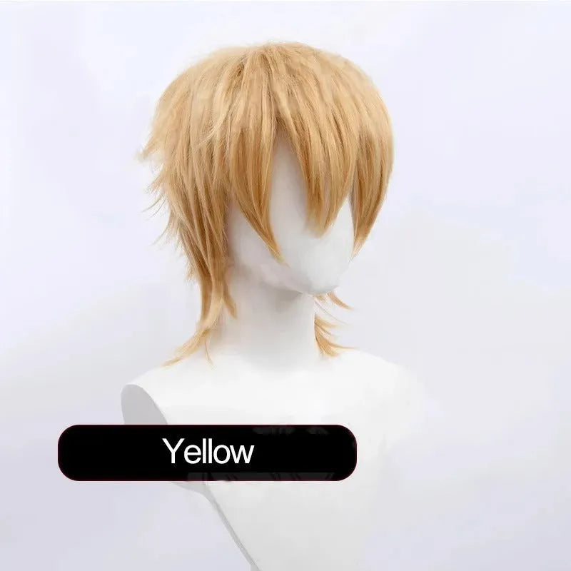Short hair cosplay wig for men with anti-curling construction in various colour options