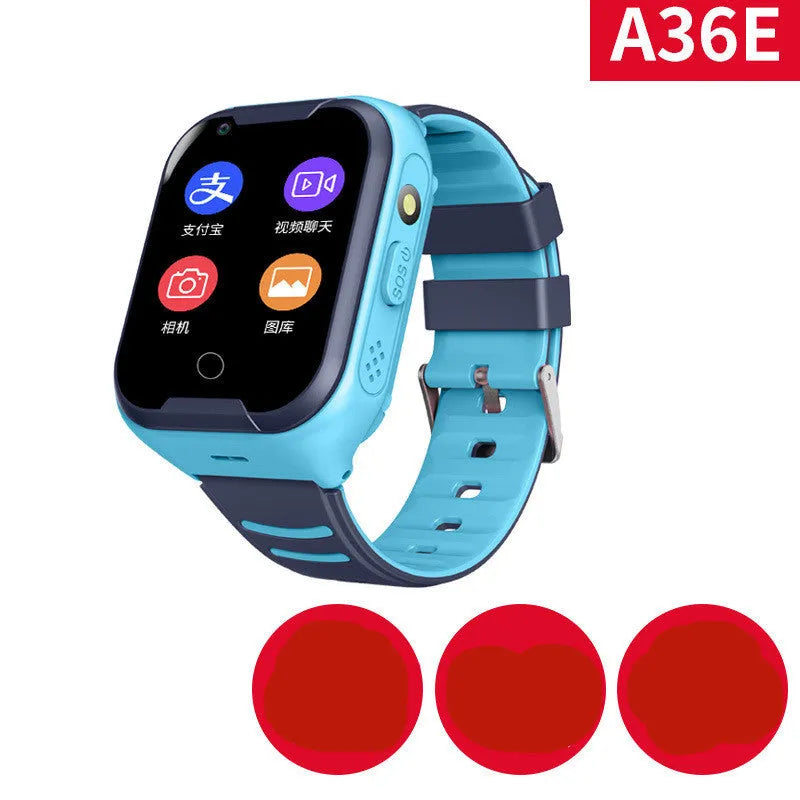 Blue children's smart watch with GPS and video calling on 1.44-inch touch screen