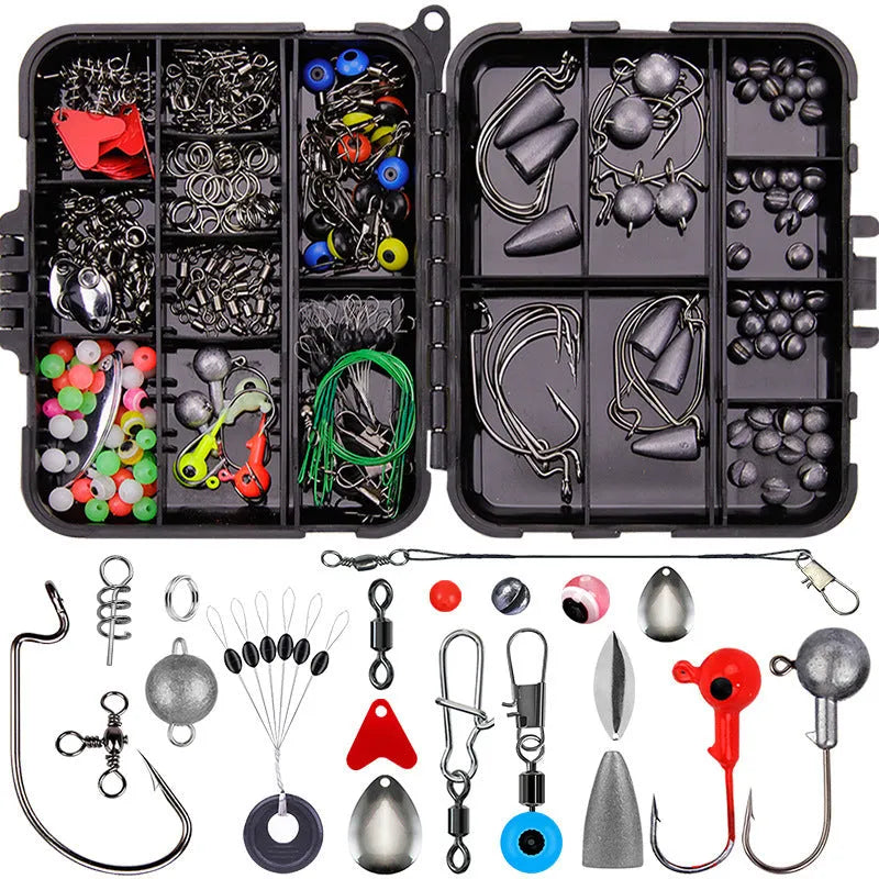 Weihe 257-piece fishing lure accessories set in ABS plastic organiser box for sea and rock fishing
