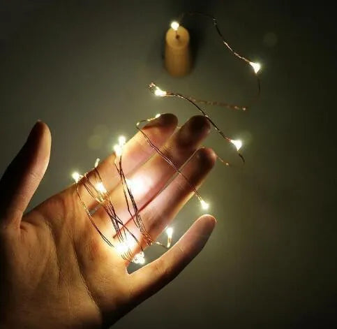 2M wine bottle light string with 20 LEDs on silver copper wire and bottle stopper