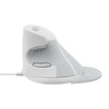 Black ergonomic vertical wired optical mouse for desktop computers with USB cable