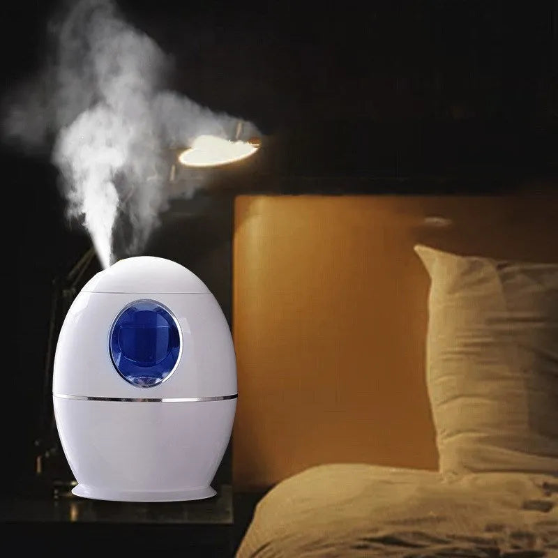White columnar household humidifier with anion function and USB power connection