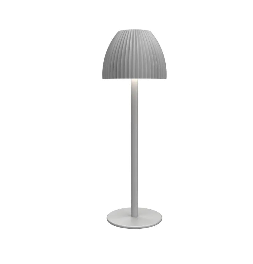 Ins pattern dimming small night lamp with thin round base in black or white colour.