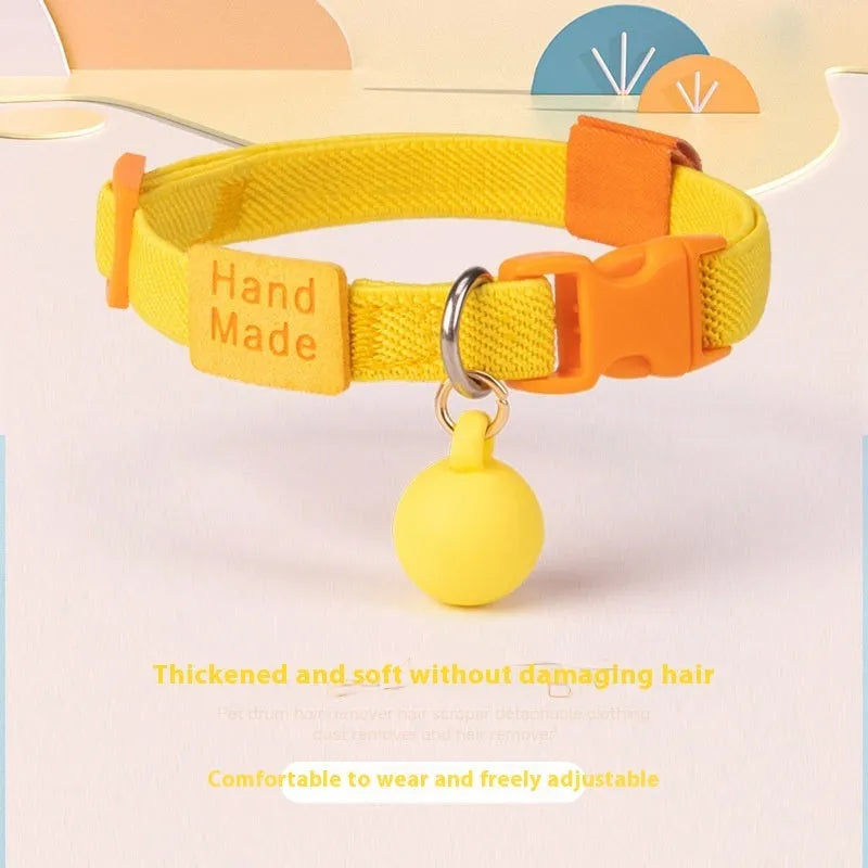 A high elasticity polyester pet collar for small dogs, shown in multiple solid colours on a white background.
