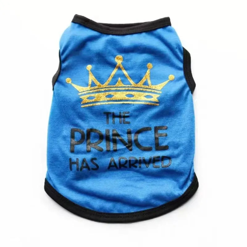 Cotton puppy vest for spring and summer in various colours including black, grey, blue, pink and rose options
