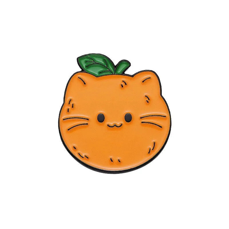 Colourful cartoon fruit and letter design metal brooch on zinc alloy pin